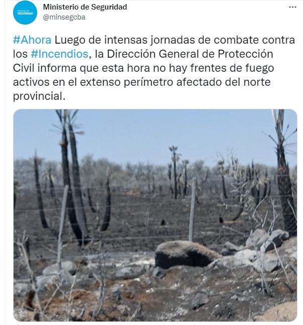 El fuego consumió todo a su paso durante casi una semana, en un amplio perímetro en el norte cordobés.