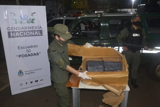 Gendarmería incautó marihuana en una encomienda en Posadas.