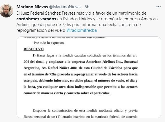 La resolución de la Justicia ante el reclamo de la pareja cordobesa en EE.UU.