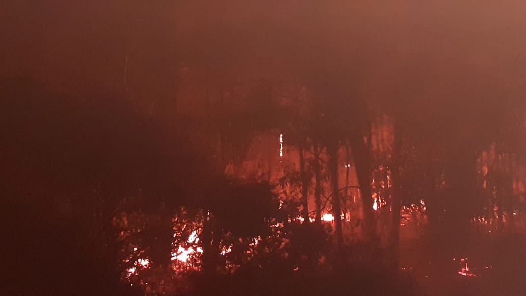 Fuego en las sierras de Tandil