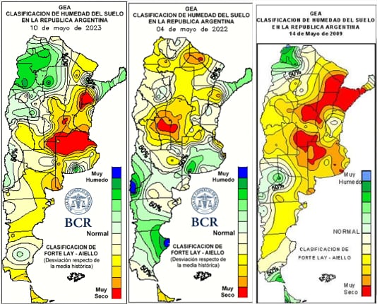 Humedad en el suelo: crece la preocupación por las zonas de Buenos Aires, Córdoba y Santa Fe.