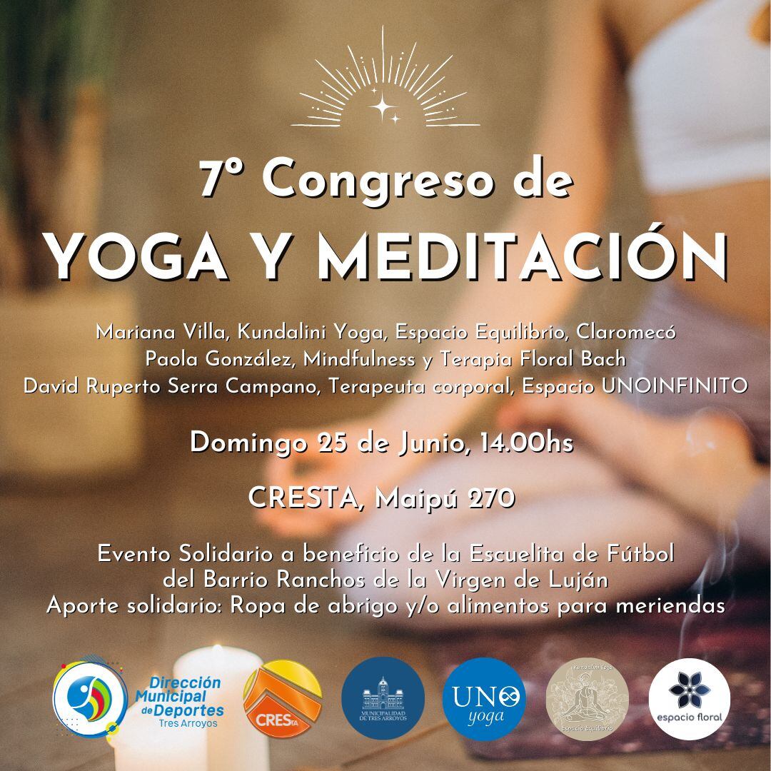 Se realizará en Tres Arroyos el 7º Congreso de Yoga y Meditación