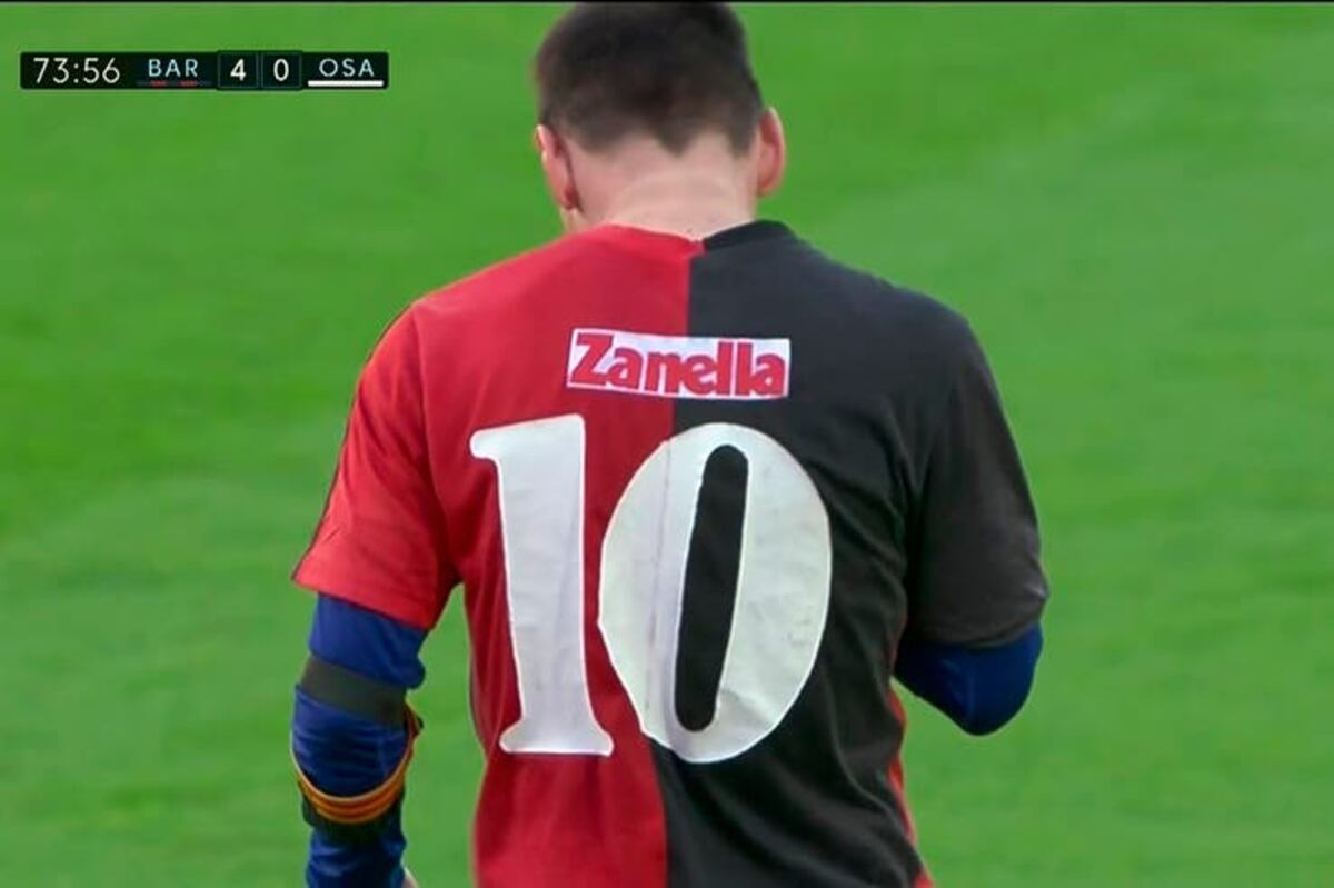 Zanella y Yamaha: la camiseta que usó Messi para homenajear a Maradona