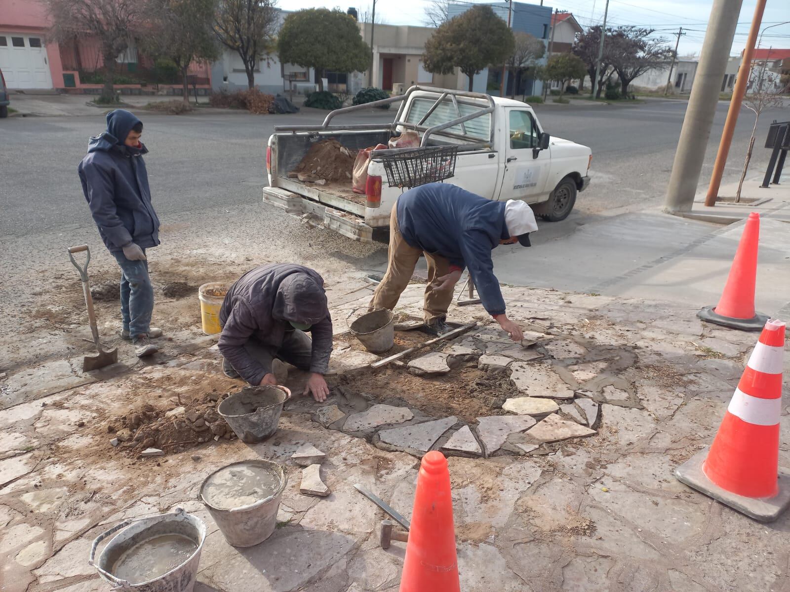 La Municipalidad de Tres Arroyos trabaja en la reparación de veredas