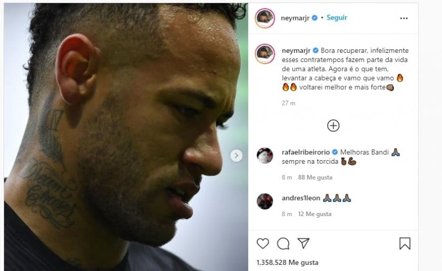 El mensaje de Neymar tras su dura lesión con PSG.