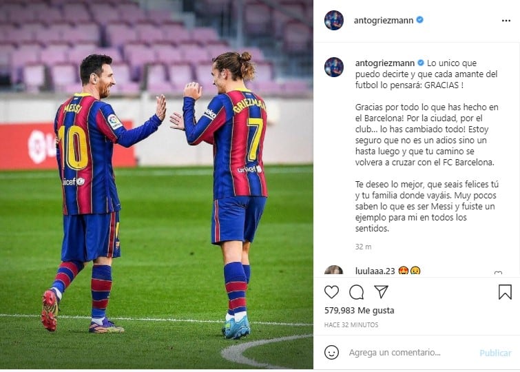 Antoine Griezmann también se sumó a los saludos.