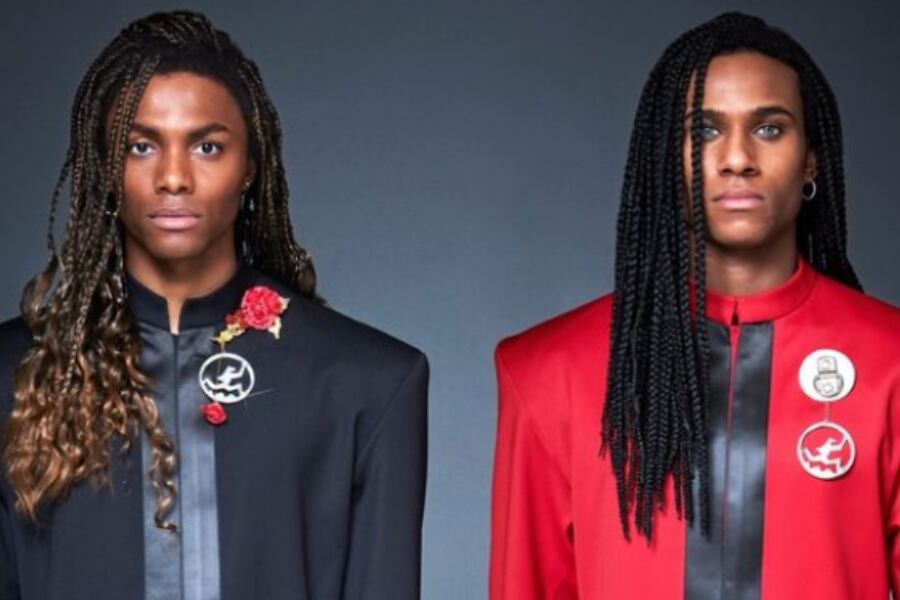 Los actores Tijan Njie como Rob Pilatus y Elan Ben Ali como Fabrice Morvan del dúo Milli Vanilli.