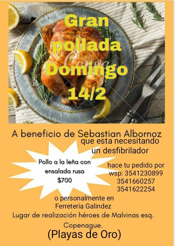 Pollada a beneficio de Sebastián.