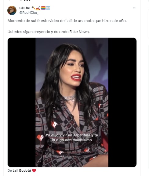 Lali Espósito volvió a hablar de su elección de vivir en el país