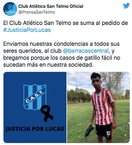 El pedido de Justicia por Lucas de los clubes del fútbol argentino.