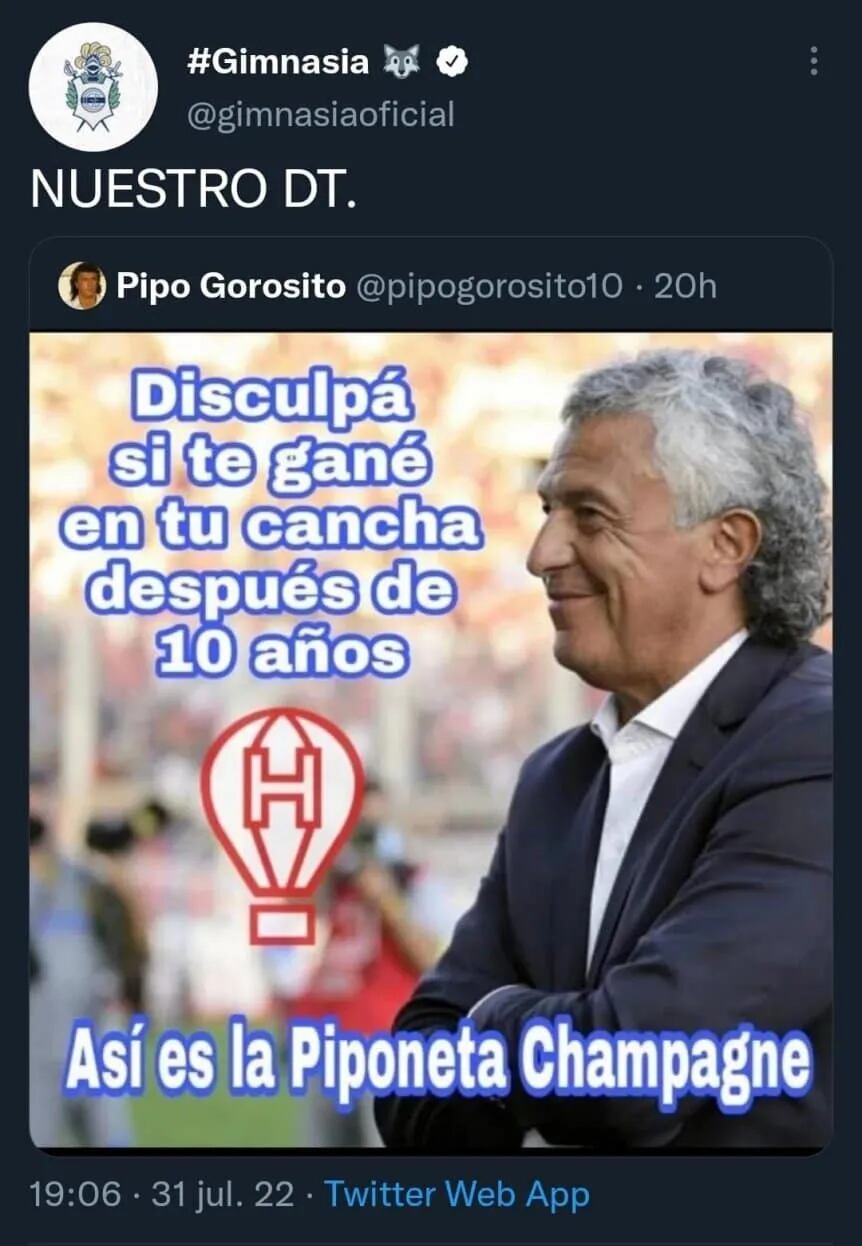 La publicación de Gimnasia