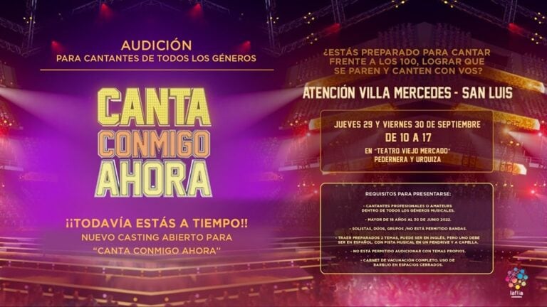 "Canta conmigo ahora" audiciona en Villa Mercedes