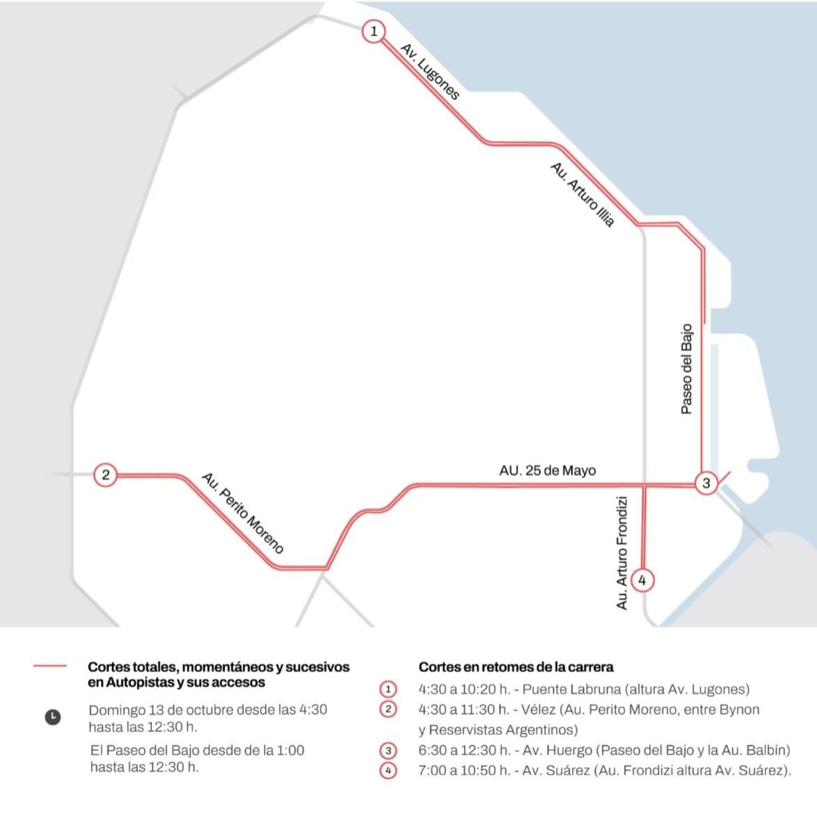 Mapa del circuito de la carrera de ciclismo.