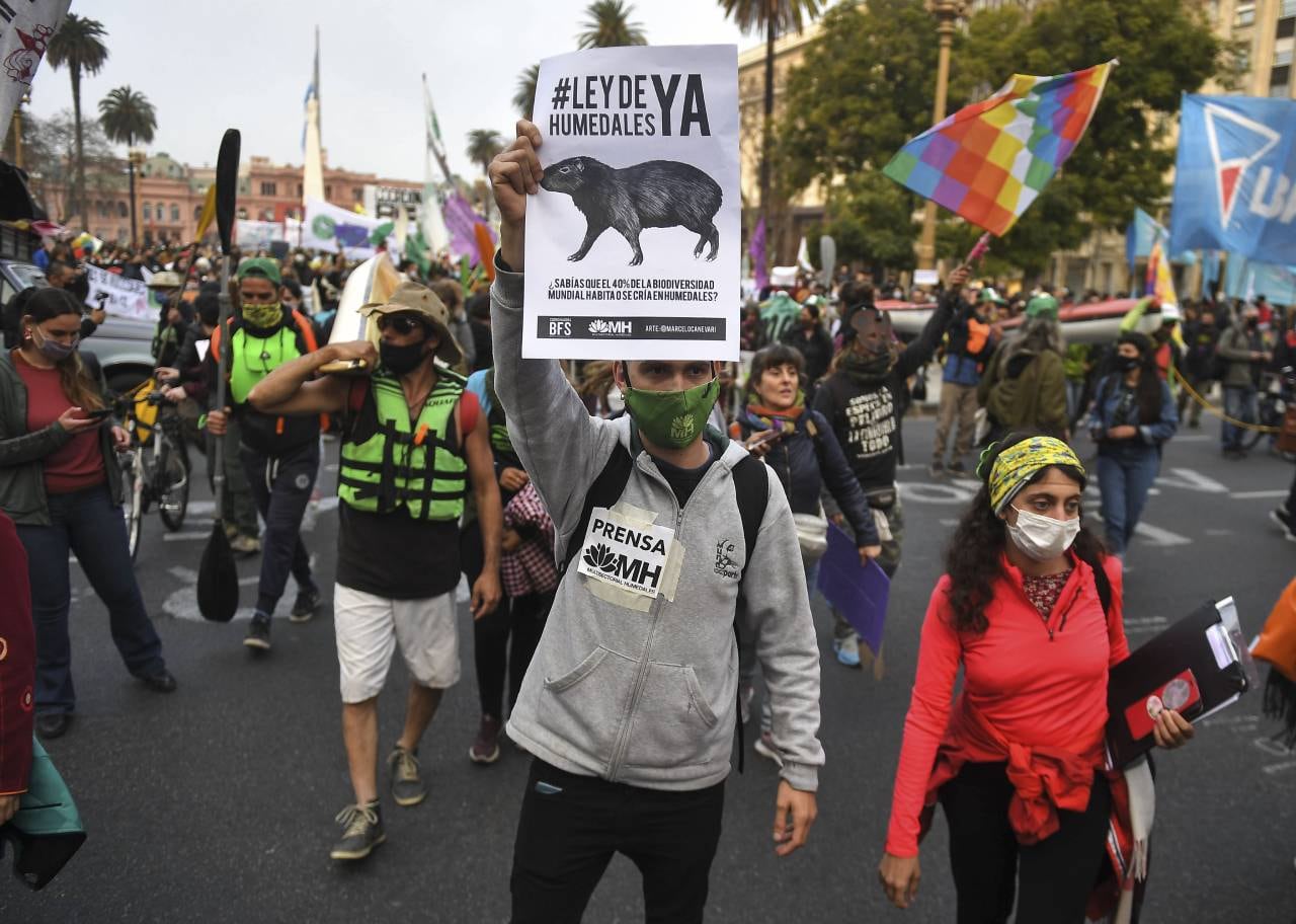 La marcha se llevó a cabo como antesala de un acto en la ciudad de Buenos Aires.