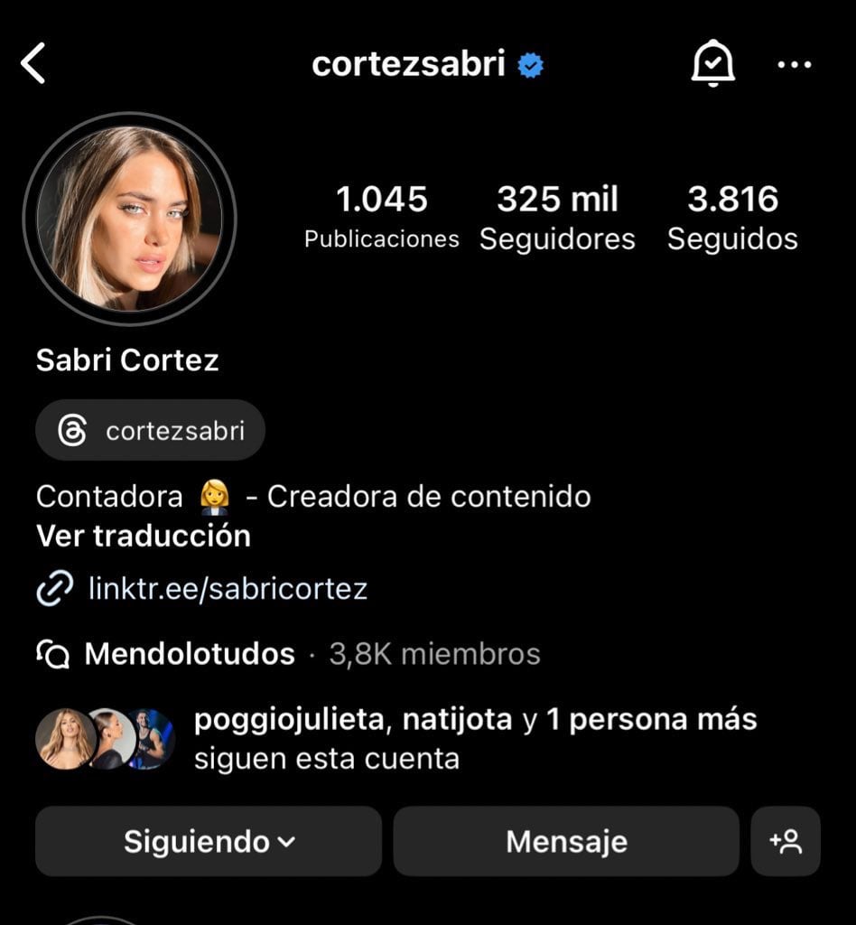 Los seguidores de Sabrina Cortez de Gran Hermano 2024