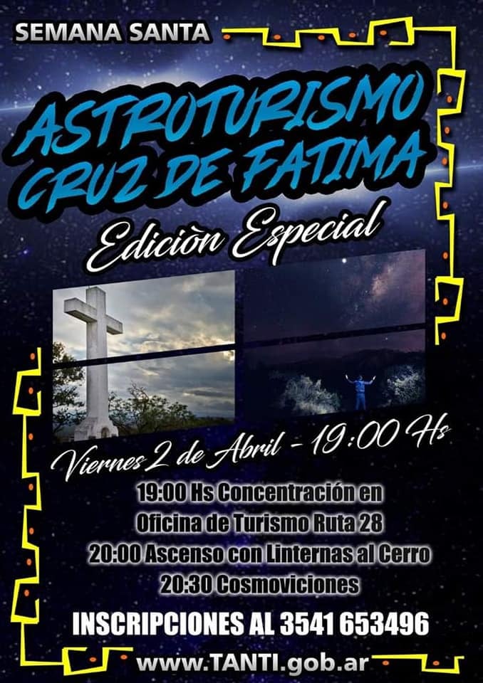 "Astroturismo" en Tanti. Inscripciones abiertas y con cupo limitado.