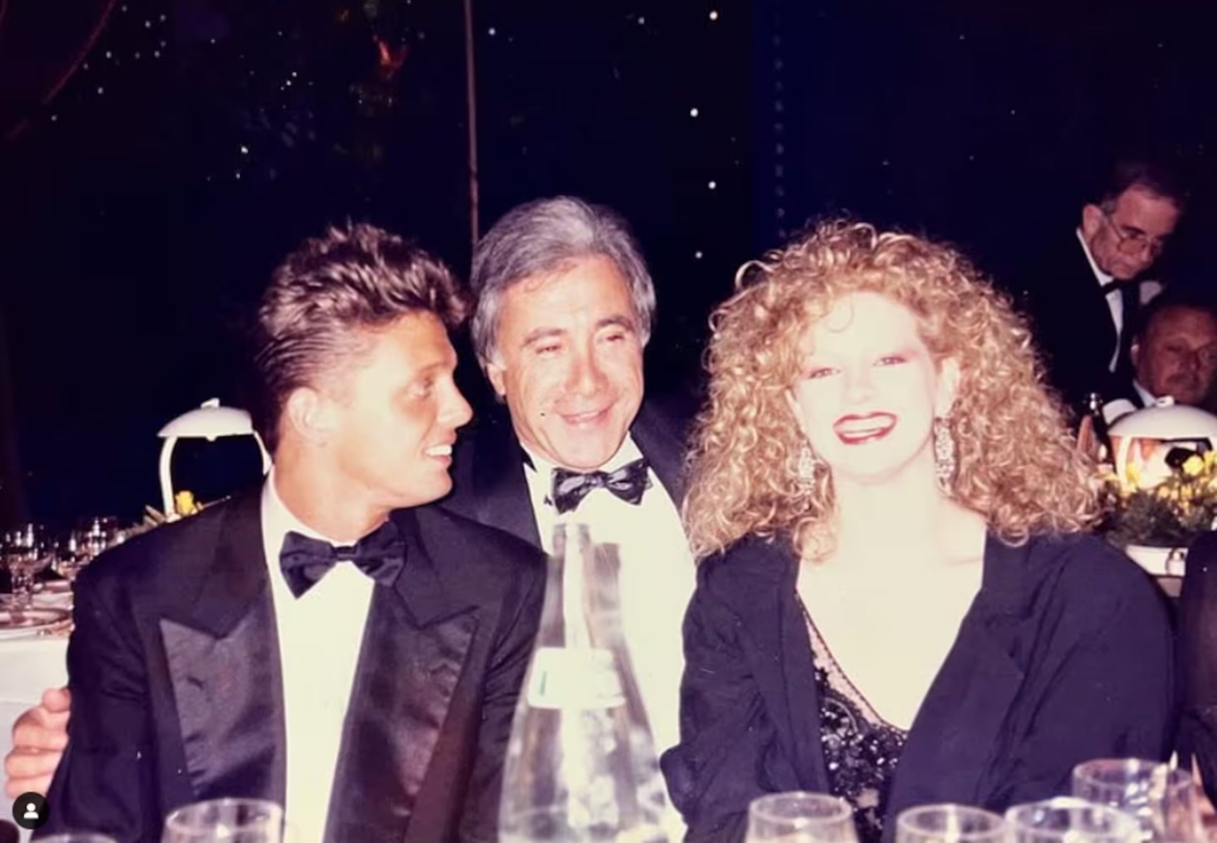 Andrea del Boca junto con Luis Miguel y Juan Alberto Mateyko en 1990.