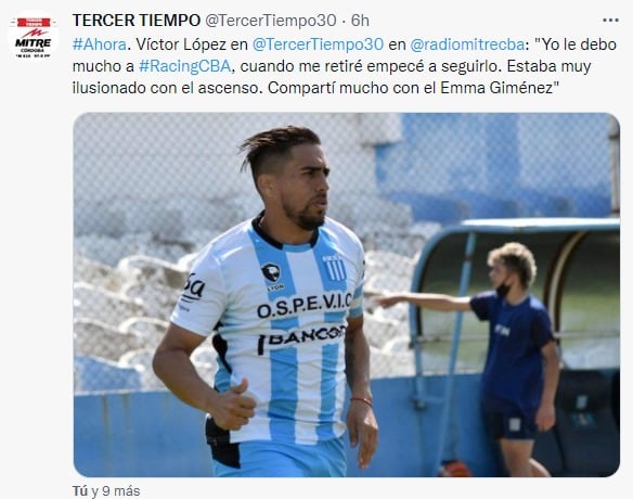 El ex zaguero jugó en sus inicios en Racing, y quería el ascenso.