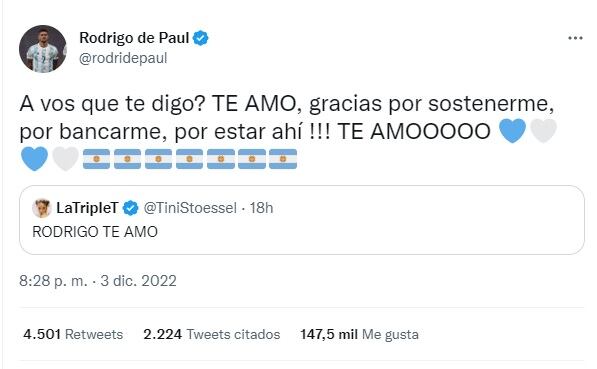 El intercambio de Tini Stoessel y Rodrigo De Paul