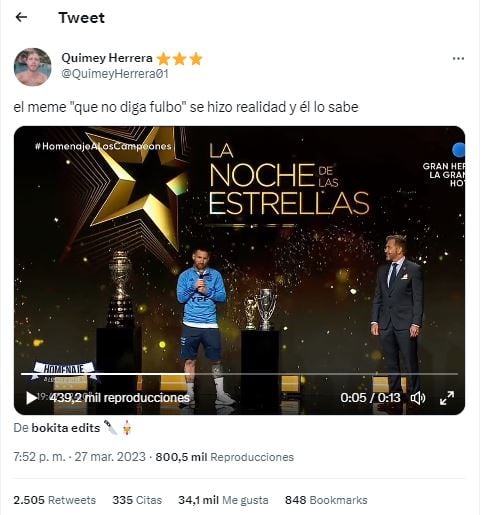 Reacción viral de los usuarios al enterarse que Messi conoce el "meme del fulbo".