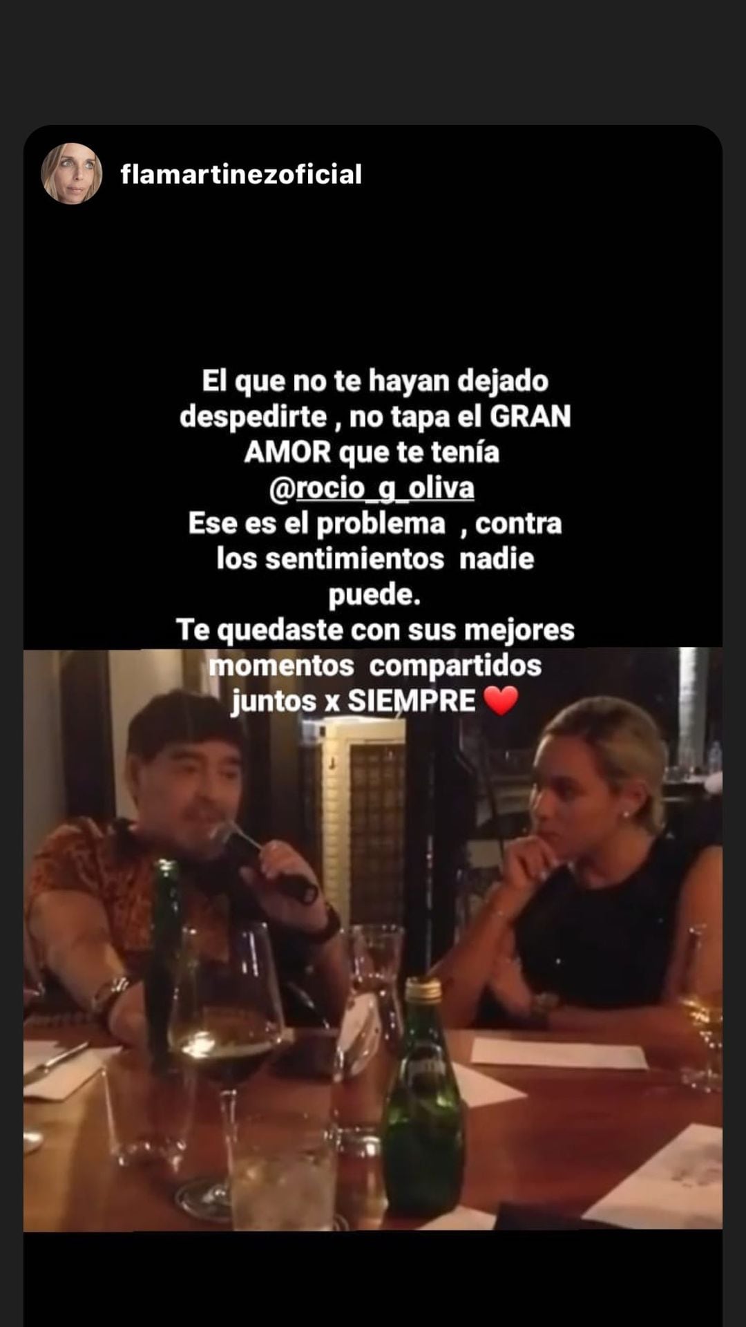 Los posteos de Rocío Oliva en Instagram