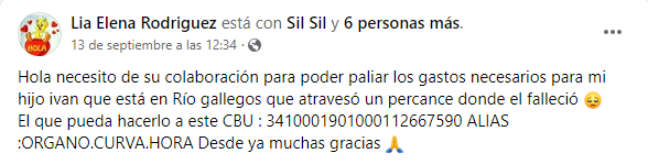 Crearon una campaña solidaria para que el cuerpo de Rodrigo Ivan vuelva a Salta.