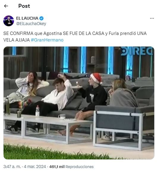 El llamativo gesto de Furia luego de que Agostina abandonara la casa de Gran Hermano 2024