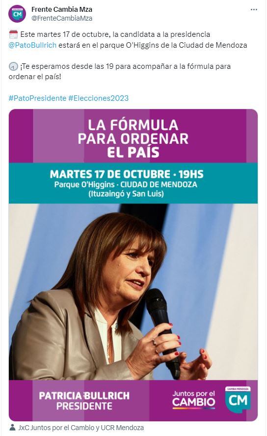 Anuncio de Frente Cambia Mendoza.