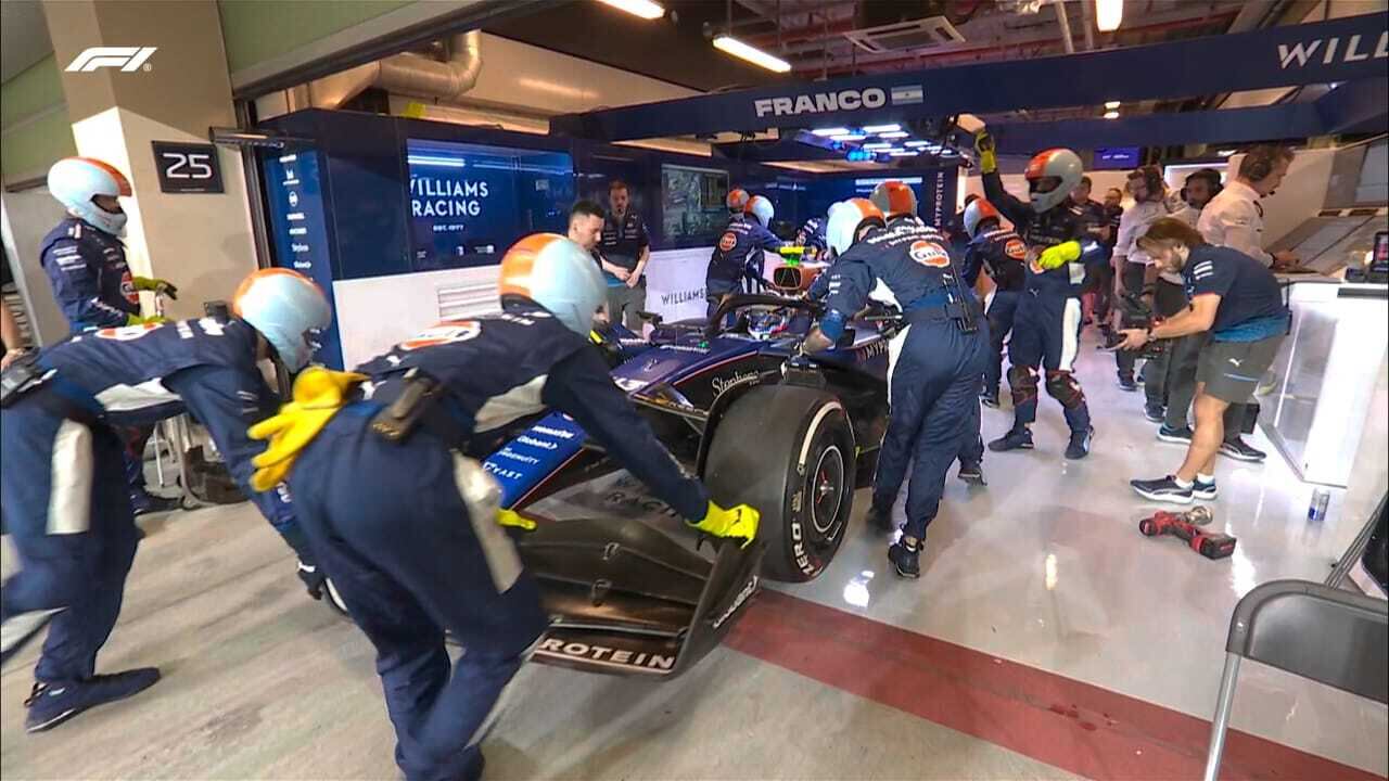 El momento del abandono de Colapinto en Abu Dhabi. (F1)