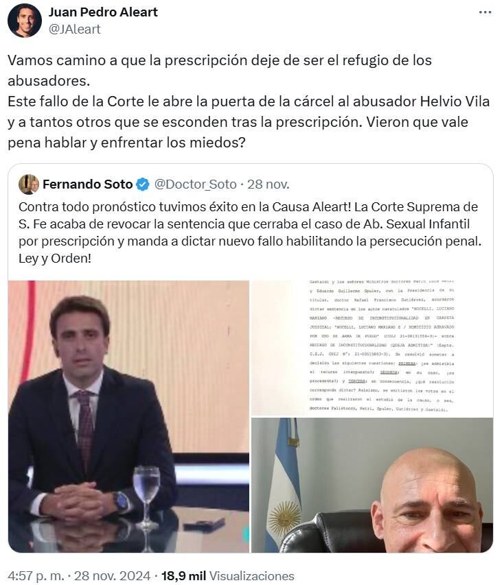 El periodista hizo el anuncio a través de un tuit de su abogado.