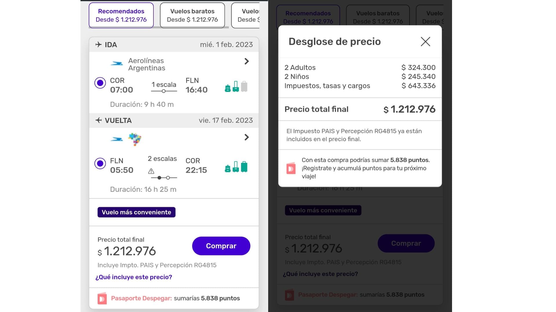 A través de un tuit, contó la millonaria cotización para los vuelos a Brasil.