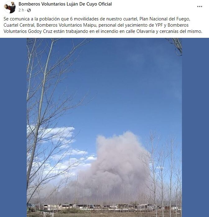 Intenso trabajo de los Bomberos de Luján de Cuyo.