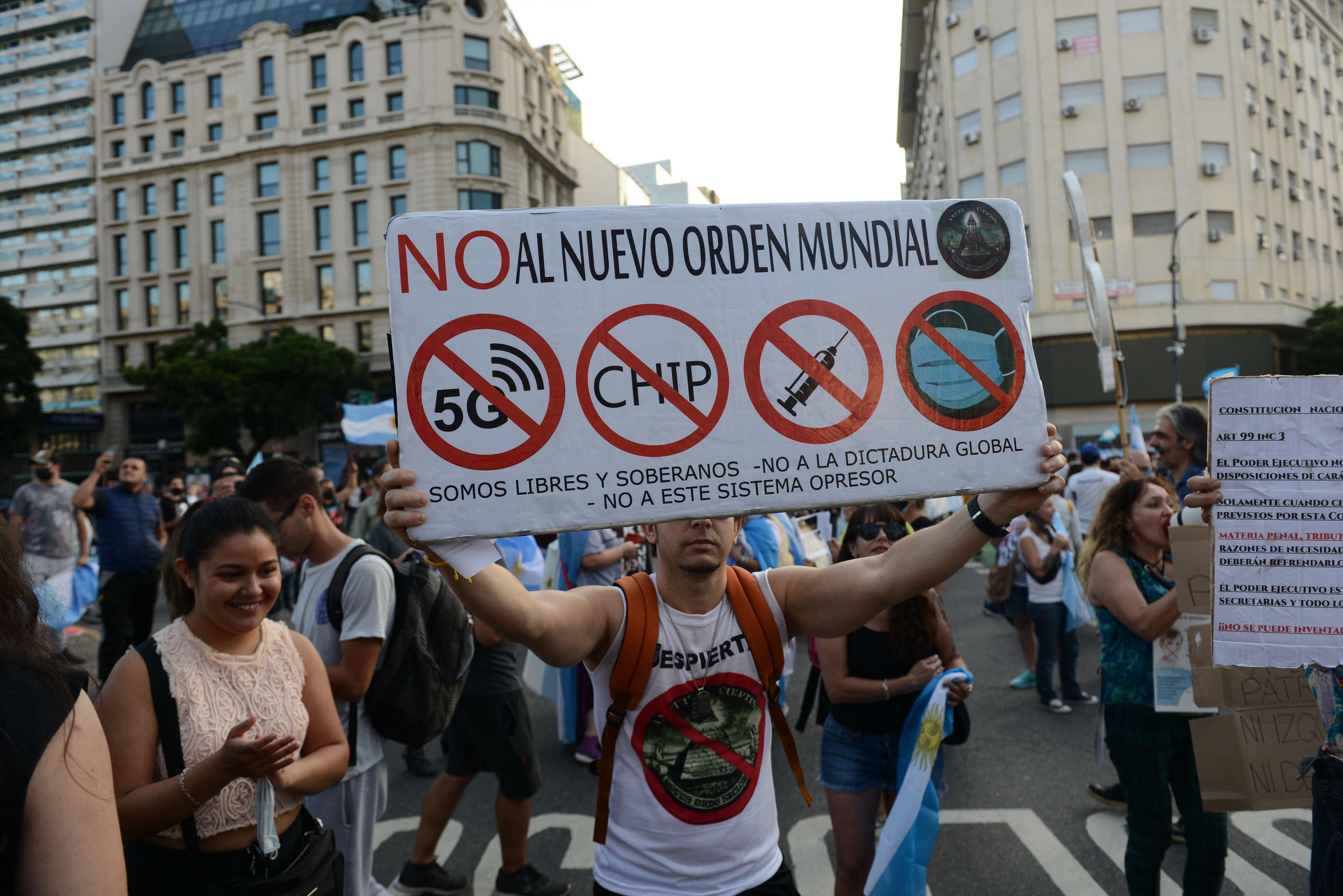 Manifestación en el Obelisco (Foto: Clarín)