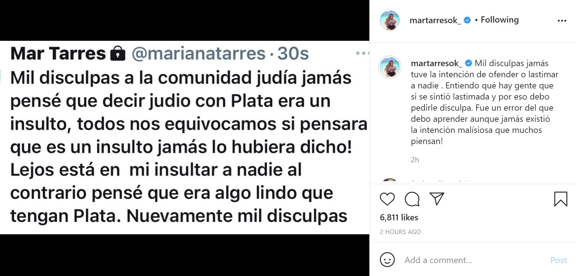 La comediante fue duramente criticada por sus comentarios sobre la comunidad judía.