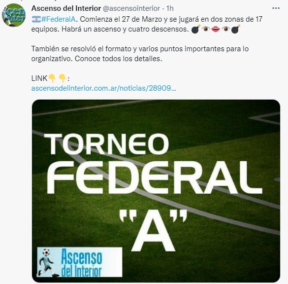 La forma de disputa del Federal A, en el que competirá Racing.