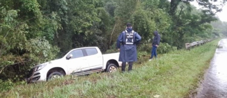 San Martín: despistó con su vehículo y afortunadamente salió ileso.