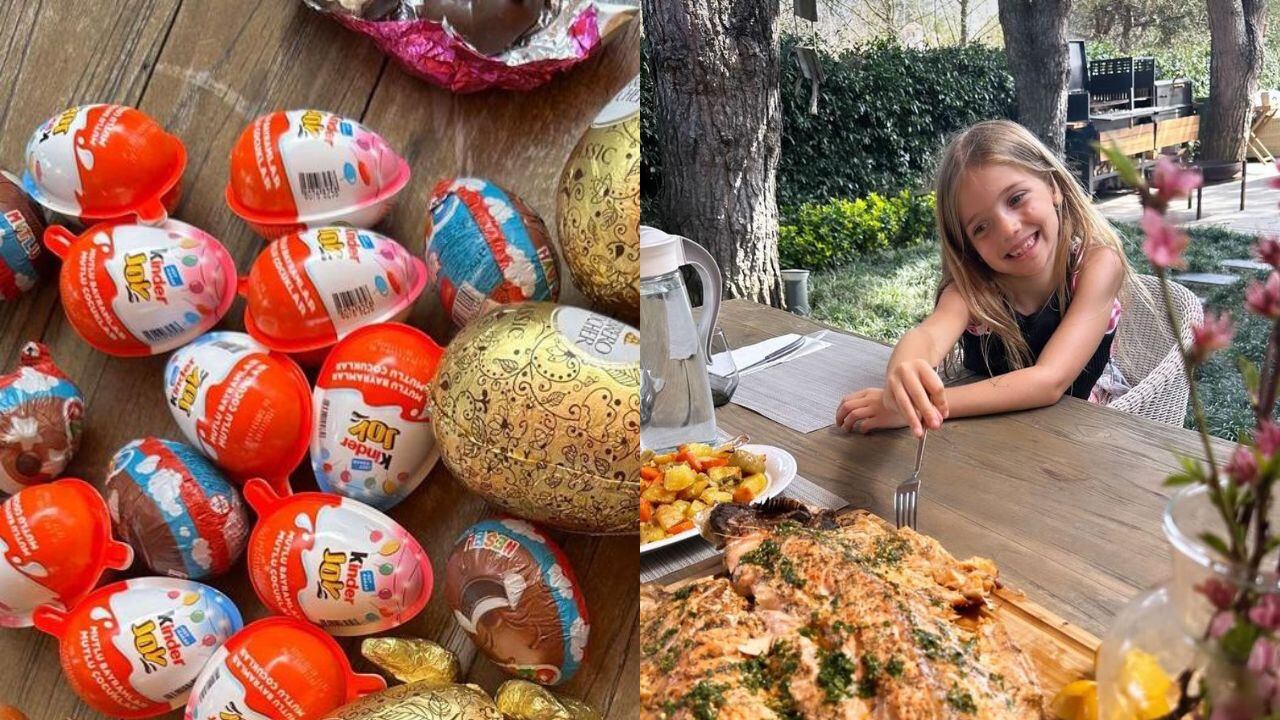 La celebración de Wanda Nara por el Domingo de Pascuas, que incluyó un pescado a la parrilla y la búsqueda de los huevos de Pascua.