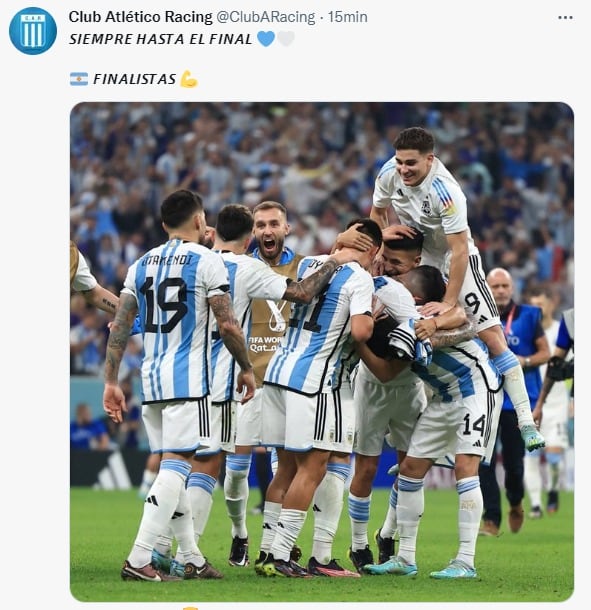 La Albiceleste. La de la Selección, la de Racing de Nueva Italia.