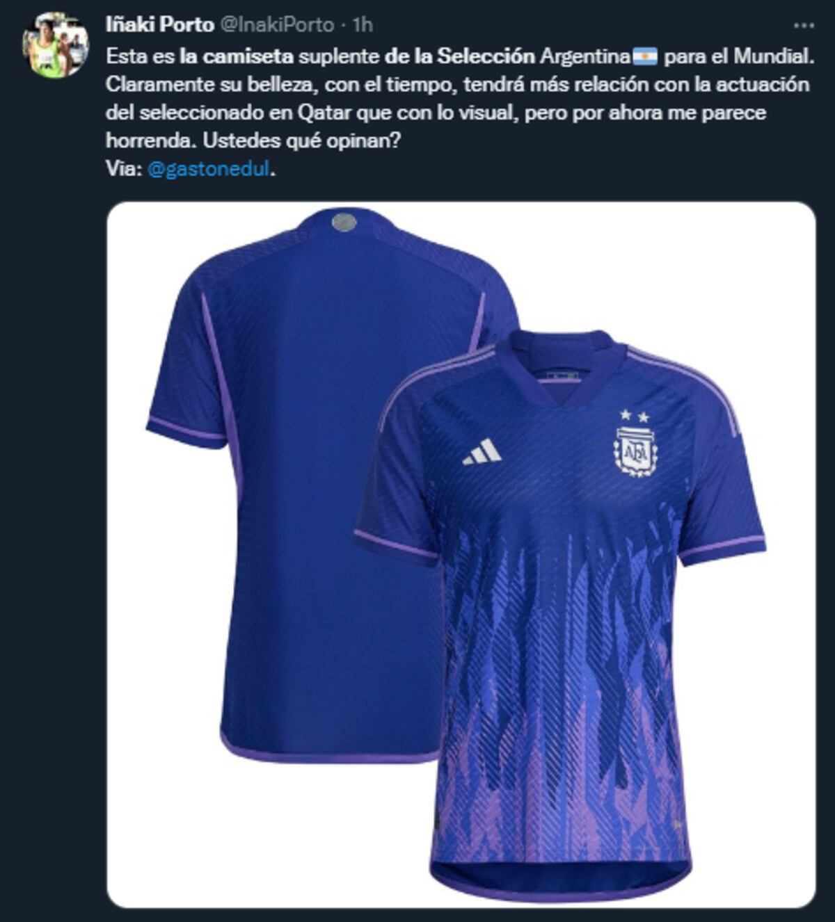 Las reacciones en redes sociales a la nueva camiseta de la Selección Argentina