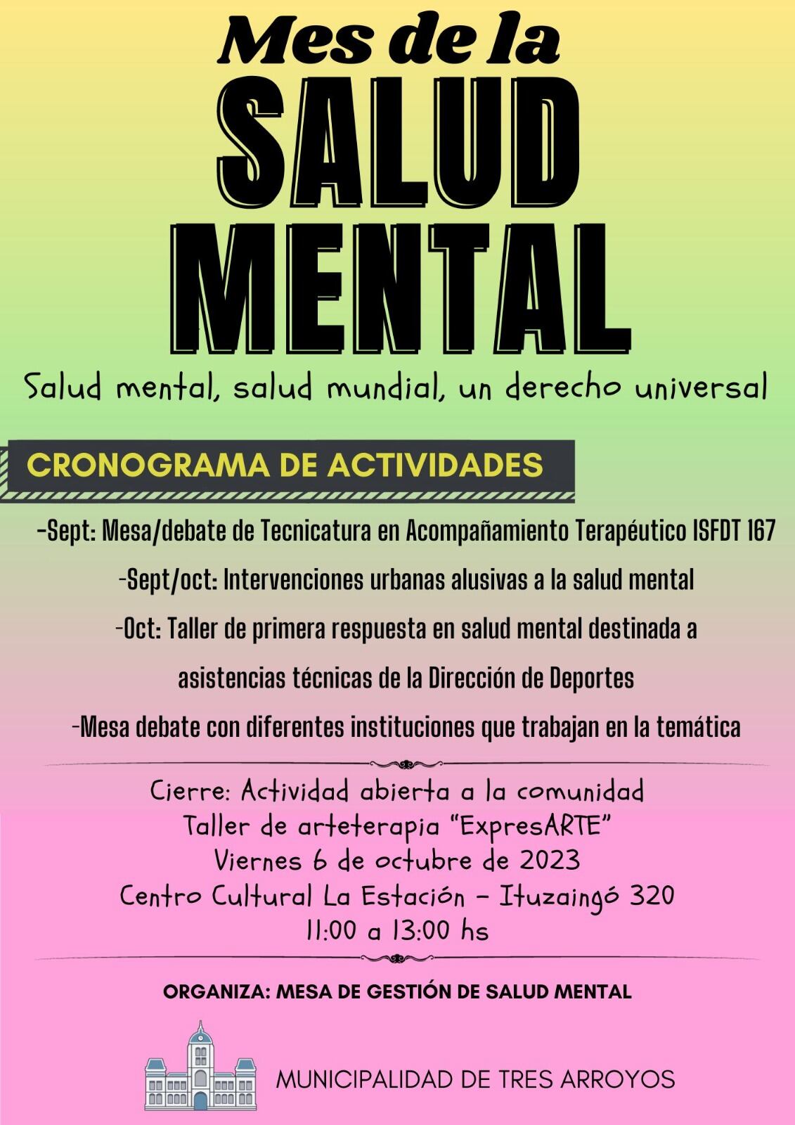 Se programan actividades por el día mundial de la salud mental