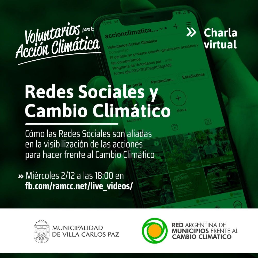 Este miércoles se realizará la 2da charla virtual para “voluntarios por la acción climática”