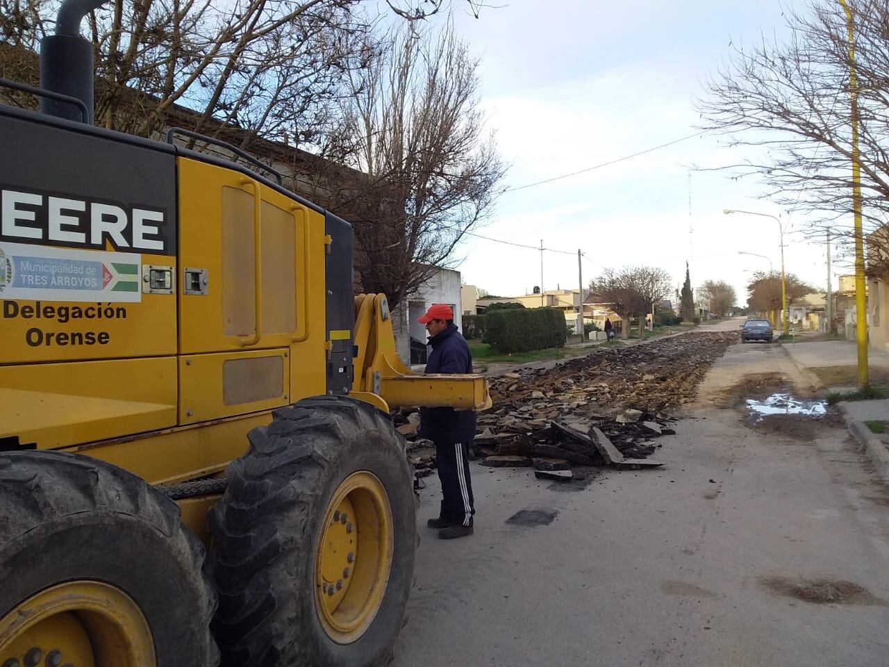 repavimentación de la Av. Rivadavia en Orense