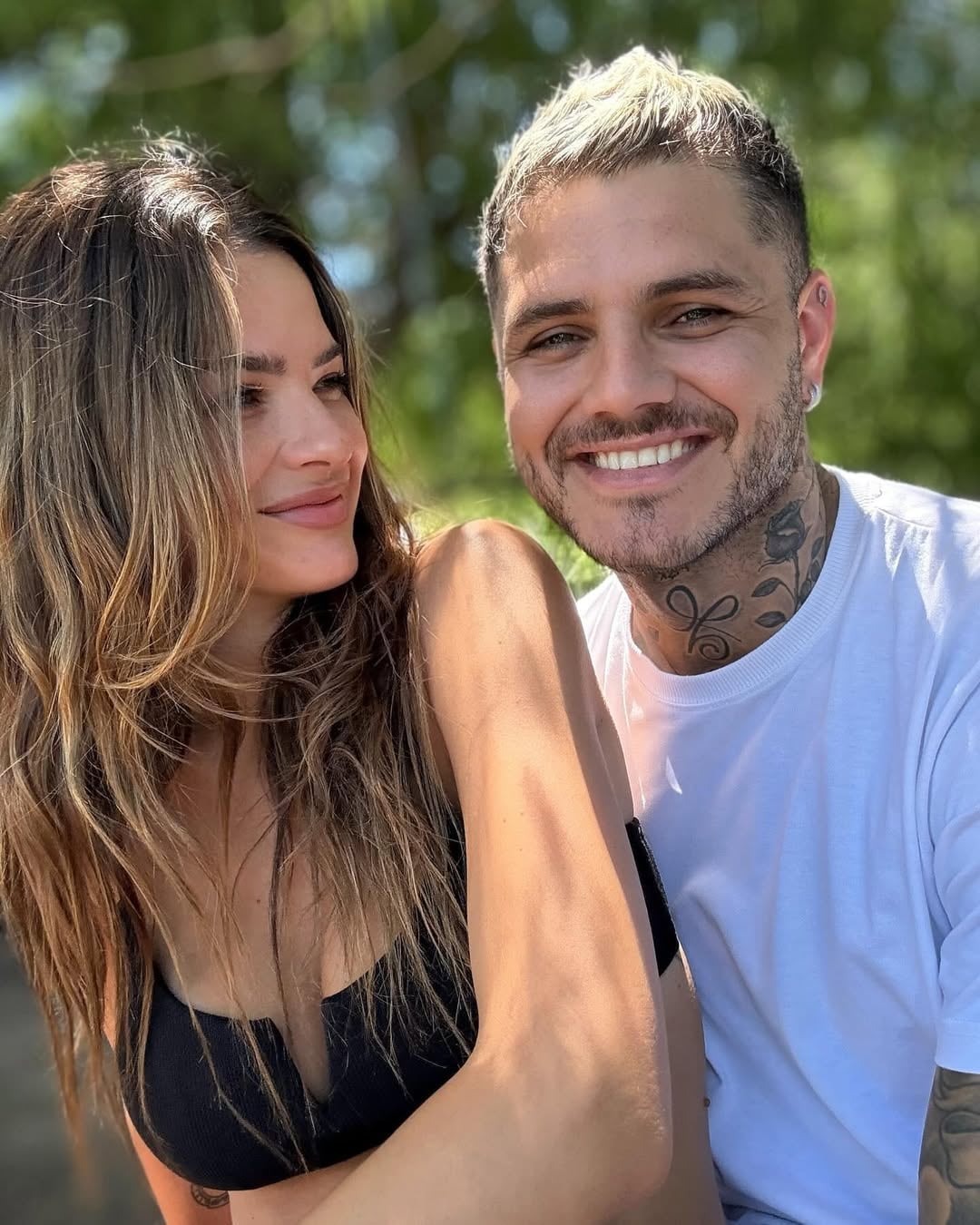 Las fotos oficiales de la China Suárez y de Mauro Icardi. Gentileza Instagram.