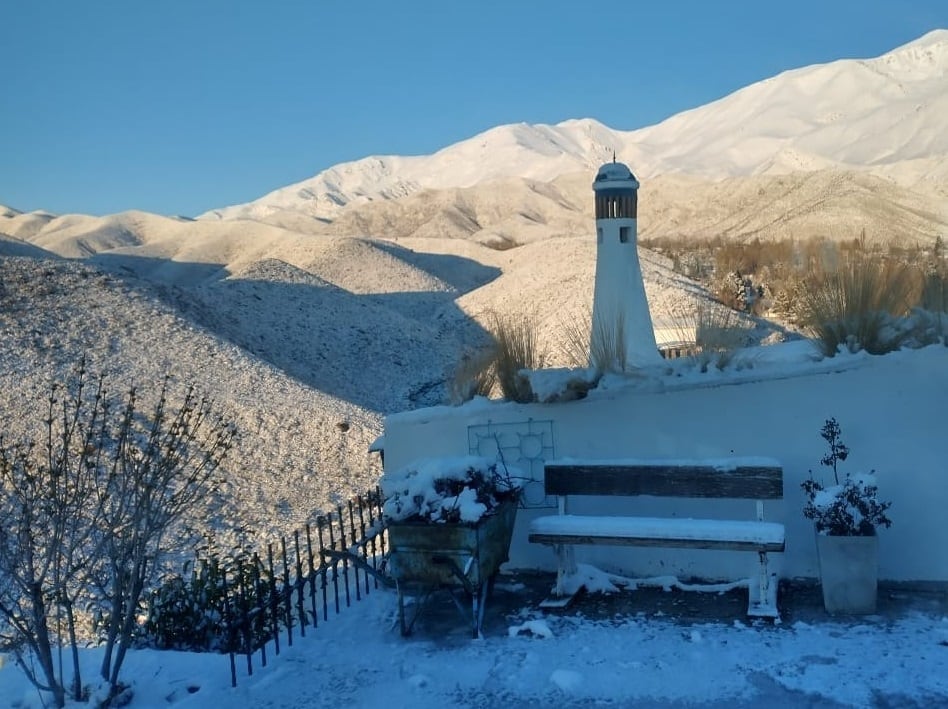 Nevada en Potrerillos. Gentileza / @MuniLujanDeCuyo