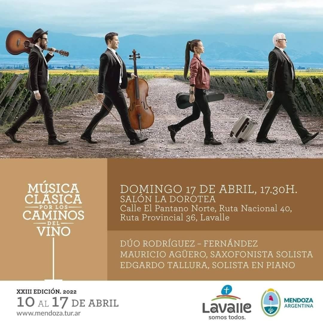 Música clásica por los Caminos del Vino en Lavalle. Imagen: Facebook/ Lavalle Mendoza Turismo.