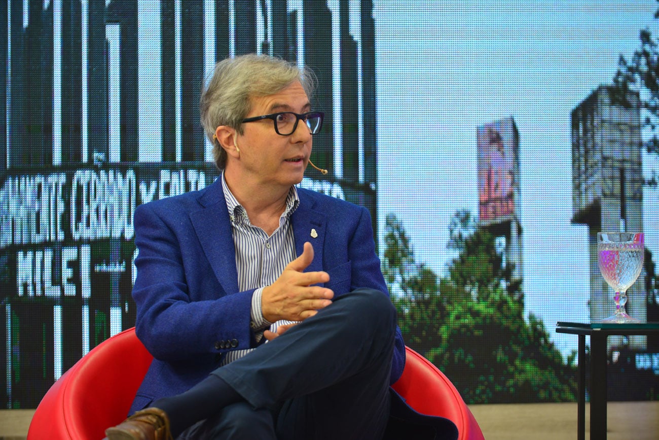 Jhon Boretto, rector de la Universidad Nacional de Córdoba, en el programa Voz y Voto.  (Nicolás Bravo / La Voz)