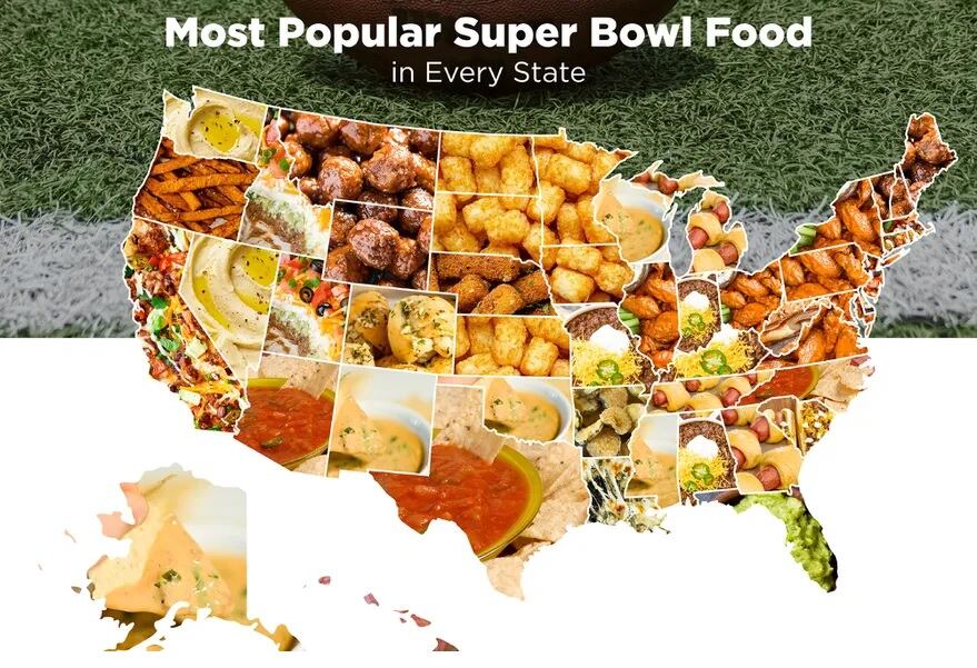 Las comidas favoritas para ver el Super Bowl 2023 por estados según el sondeo de Industrial Bid on Equipment