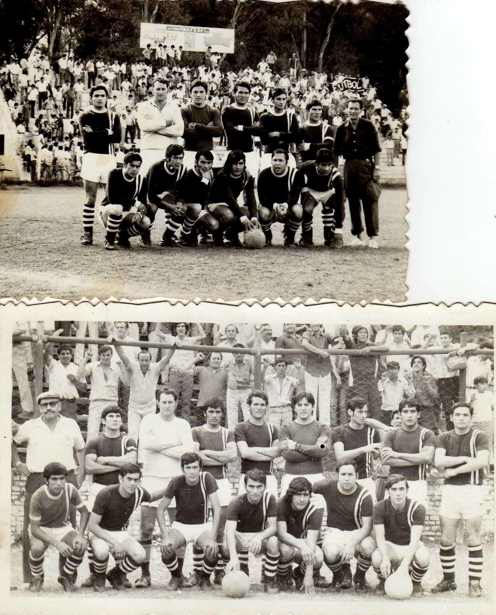 Chicho Virola, Quichina Lazarte, Disantolo, Perea Antonio, Julio Gauna, Melon Perez, Filippini, Mendiolar, Romano. ABAJO de izq: Bazan, Mono Juarez, Mario ALvarez, Gaucho Solorzano, Bobina Carrizo, Lino Acosta y Bebe Rey.