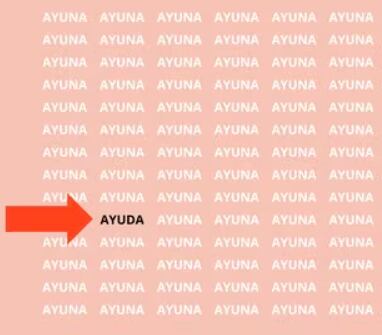 La respuesta del acertijo visual de la palabra "ayuda".