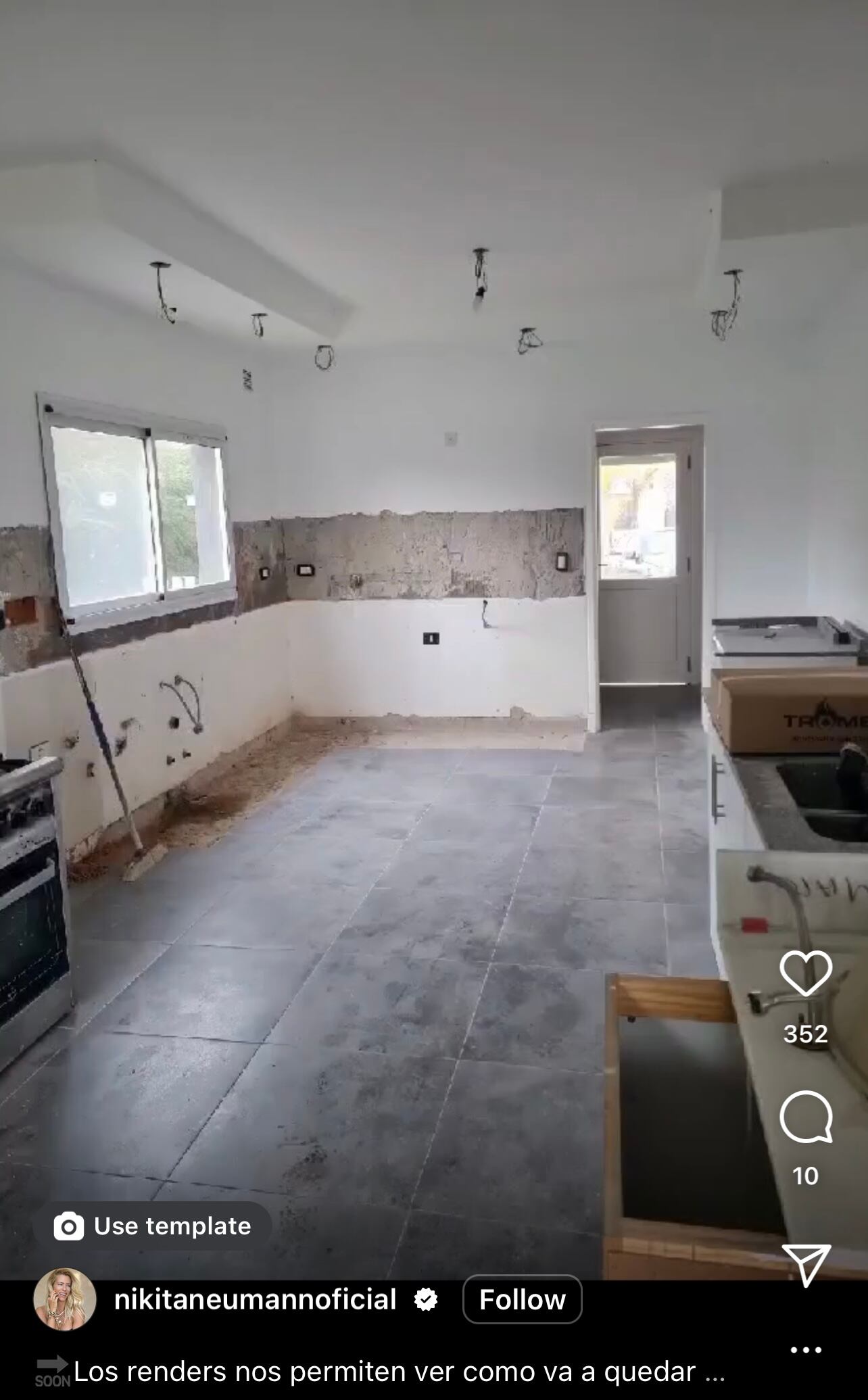 La cocina de Nicole Neumann antes de la renovación.